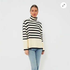 Cream Striped Turtleneck Sweater - New With Tags, Size Small